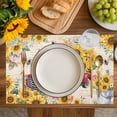 thumbnail image 4 of Spring Yellow Sunflowers Placemats Set of 4, Farm Floral Car Pastoral Placemats for Dining Table, Place Mats for Kitchen Tabletop, Waterproof Wipeable Dining Table Mats Set, 4 of 9