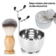 thumbnail image 3 of JUEGO DE AFEITADO DE BARBA PARBRE, CUENCO DE ACERO INOXIDABLE, SOPORTE, CEPILLO, HERRAMIENTA PARA BIGOTA PARA EL CUIDADO, 3 of 7