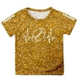 thumbnail image 4 of Fshinging Toddler Girls T Shirts Sequin Football Graphic Summer Tees Tops Glitter Print Short Sleeve Crew Neck Kids Clothes Size 4-5 Years, 4 of 4