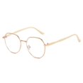 thumbnail image 5 of Gafas poligonales que cambian de Color, informales, de aspecto liso, con espejo plano, antiluz azul, para estudiantes, 5 of 5
