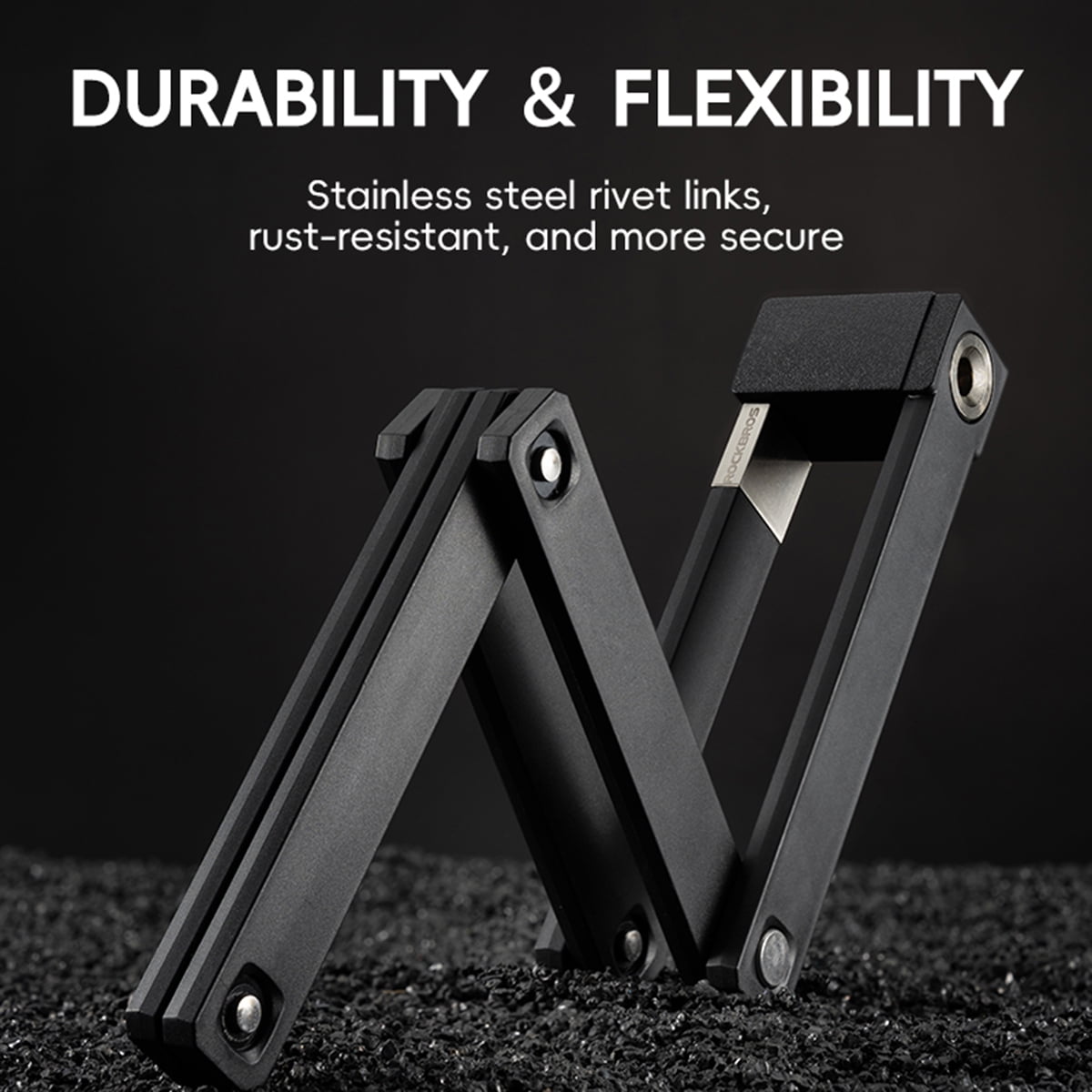 ROCKBROS Bicycle Key Lock,Foldable and Portable Bike Locks