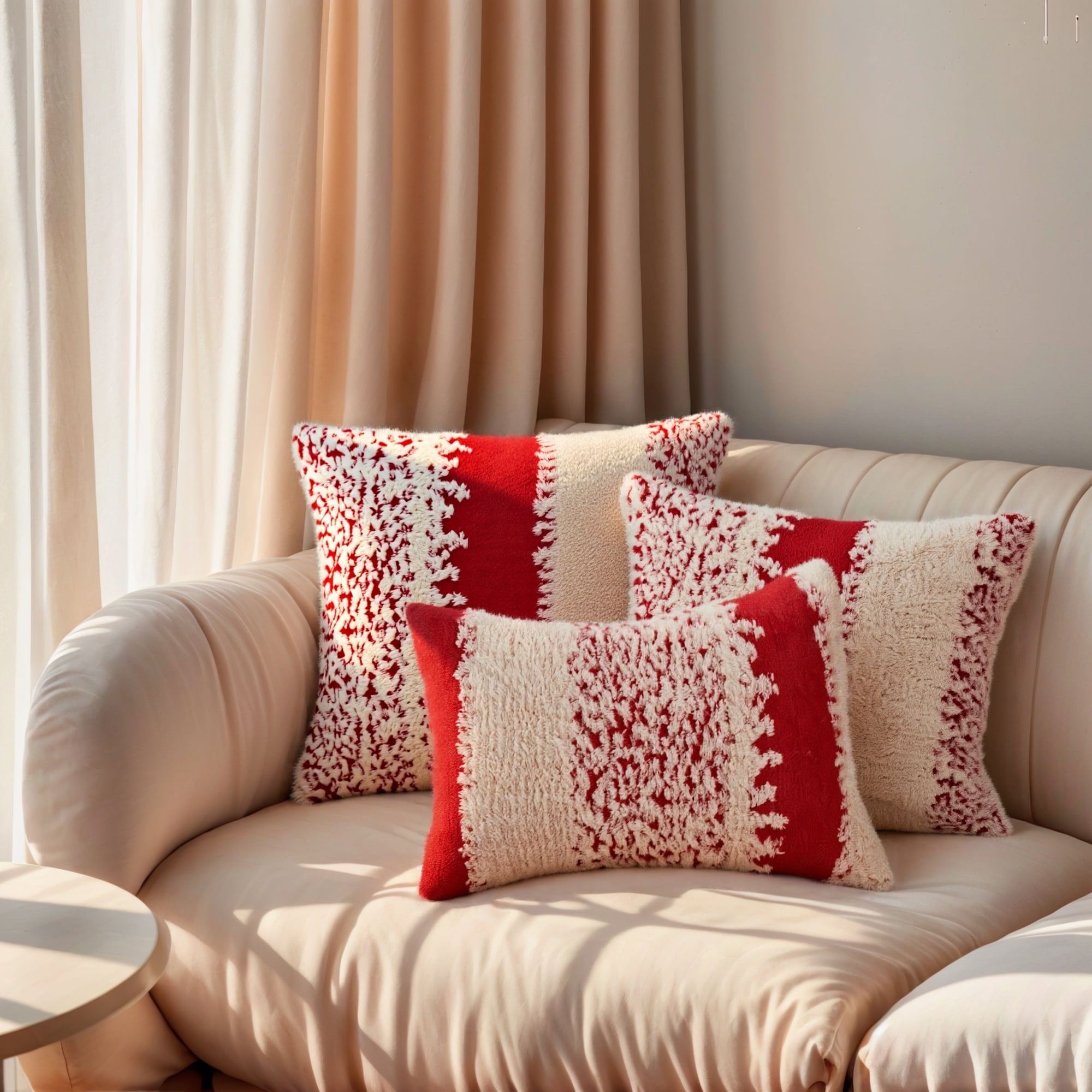 Unique Bargains Pack of 2 Plush Pillow Covers Bedroom Couch 20" x 12" Red