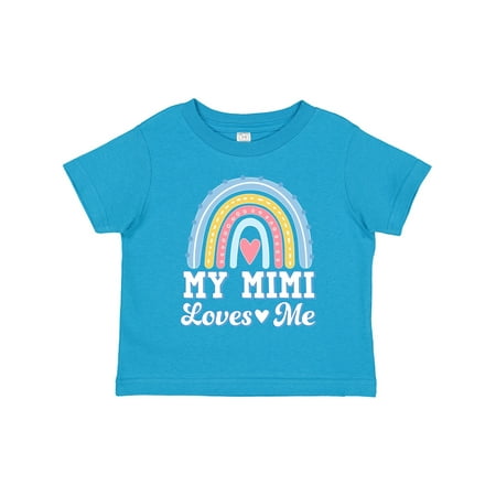 

Inktastic My Mimi Loves Me Retro Rainbow Gift Toddler Toddler Girl T-Shirt