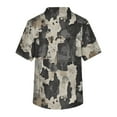 thumbnail image 4 of Domuza Mens Scrub Top Plus Size V-Neck Short Sleeve Nurse Uniform Camo Print Stretch T-Shirt Comfort Soft Caregiver Top with Pockets Light Gray XXL, 4 of 4