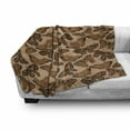 thumbnail image 3 of Orange Brown Soft Flannel Fleece Throw Blanket, Repetitive Pattern of Various Butterflies on Grungy Splashes, Cozy Plush for Indoor and Outdoor Use, 70" x 90", Ginger Almond, by Ambesonne, 3 of 6