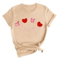 thumbnail image 2 of EQWLJWE Womens Love Shirts Valentine's Day Shirt Love Letter Heart Graphic Short Sleeve Crewneck Tshirt Valentine Gift Tee Tops Gifts for Your Mother Beige(S-3XL), 2 of 5