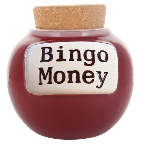 Cottage Creek Red Ceramic Bingo Piggy Bank