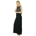 thumbnail image 4 of Bimba Women Long Maxi Black Slit Dress Comes With Printed Poncho Crop Top, 4 of 7