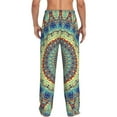 thumbnail image 3 of Uemuo Round Mandala1 Pattern Men's Wide Leg Palazzo Lounge Pants with Pockets Light Weight Loose Comfy Casual Pajama Pants-Medium, 3 of 9
