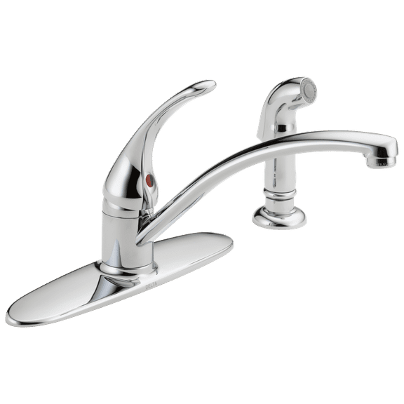 Delta Foundations Single-Handle Kitchen Faucet with Spray - B4410LF - Chrome