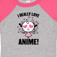 thumbnail image 4 of Inktastic I Really Love Anime with Cute Anime Cat and Hearts Boys or Girls Baby Bodysuit, 4 of 5