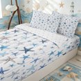thumbnail image 3 of Erosebridal Watercolor Starfish Print Zipper Full Size Comforter Sets with Fitted Sheet and 2 Pillowcases,Gradient Ocean Spot Accent Zipper Bedding Set,Blue Ivory,4pcs,Reversible, 3 of 6