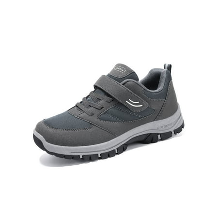 

Oucaili Men Sneakers Lace Up Hiking Shoes Round Toe Walking Shoe Lightweight Low Top Athletic Sneaker Mens Trainers Grey 8