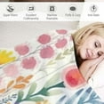 Creowell Flowers Leaves Watercolor Flannel Throw Blanket Bedding Cozy