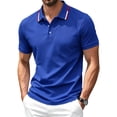 thumbnail image 3 of Men Short Sleeve Polo Shirt Athletic Breathable Classic Fit Quick Dry Performance Collared Top for Summer Sports Casual Wear, 3 of 7