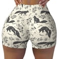 thumbnail image 2 of Balery Vintage Moon Fox Pantalones cortos de entrenamiento estampados para mujer, sin costuras, ajustados, para gimnasio, yoga, correr, deportes, ejercicio activo, fitness.-X-Large, 2 of 8
