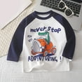 thumbnail image 2 of Ketyyh-chn99 Toddler Baby Boys Girls Outfits Toddler Baby Girls Boys Long Sleeve Shirts Raglan Shirt Baseball Tee Cotton T-Shirts Size for 7-8 Years,Dark Blue, 2 of 3