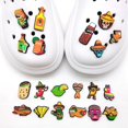 thumbnail image 1 of Colección de 20 piezas de comida mexicana, divertidas y fáciles de hacer, zapatos de caverna, hebillas de zapatos con flores, decoraciones de zapatos de jardín con forma de cocodrilo, 1 of 4