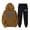 Brown, variant on Yuhangmm Women Sweatshirt Two Piece Pants Set with Cute Print Long Sleeve Hooded Sweatshirt for Matching Style and Comfort Brown M