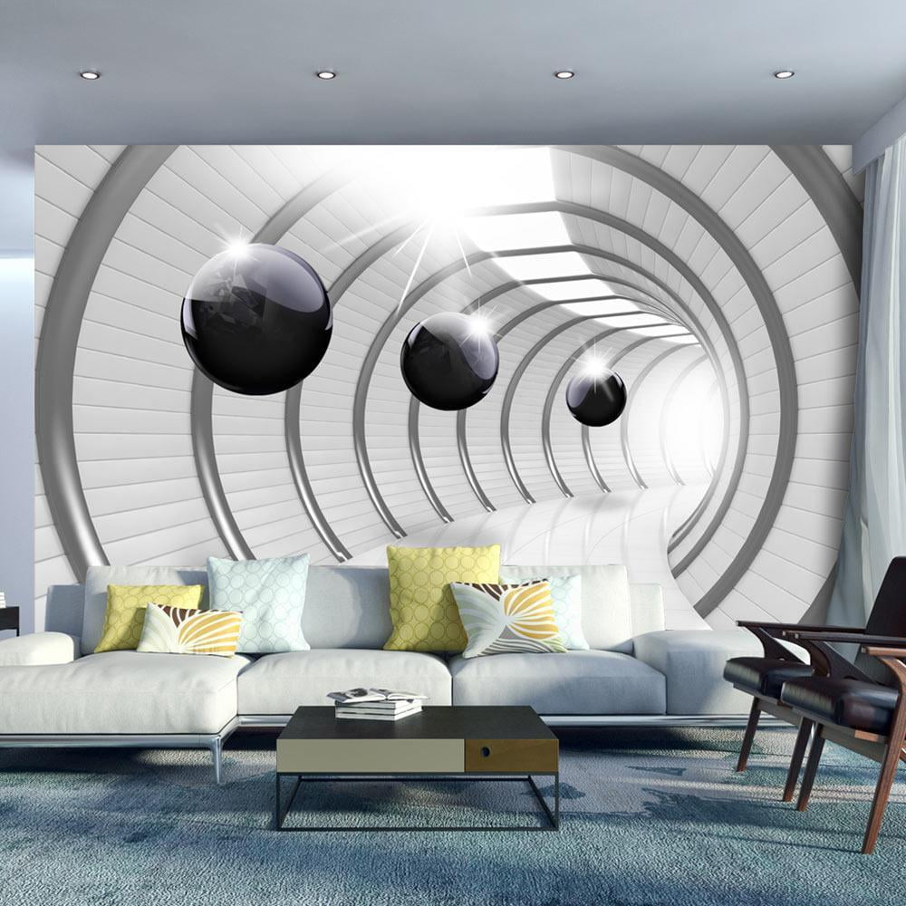 Tiptophomedecor 3D Illusion Wallpaper Wall Mural - Futuristic Tunnel -  