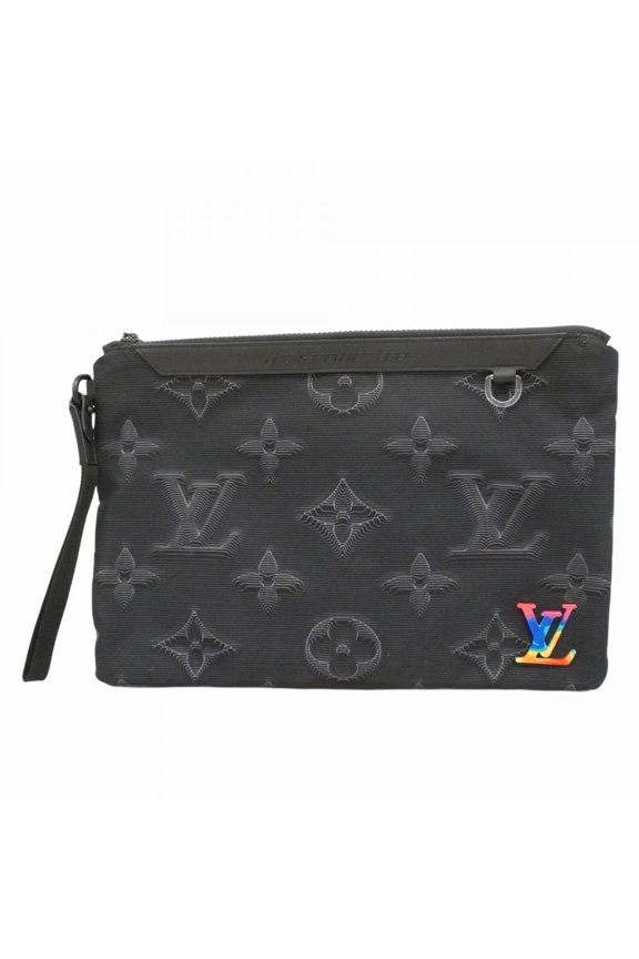 Pre-Owned Louis Vuitton Reversible Clutch Bag Pochette M80142 Black Men's