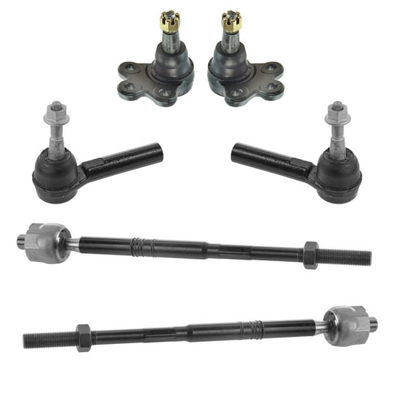 TRQ 6pc Steering Suspension Kit Lower Ball Joints w/ Inner Outer Tie Rod Ends PSA64845