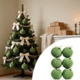 thumbnail image 6 of Hvmvliv 6 Pack Flocked Christmas Tree Ball Ornaments with Soft Velvet Finish for Xmas Holiday Decor, 6 of 7