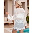 thumbnail image 6 of Swimsuit Cover Up for Women Tied Open Front Cardigans Beach Cover Up Long Sleeve Crochet Swim Cover Ups Shermie, 6 of 8