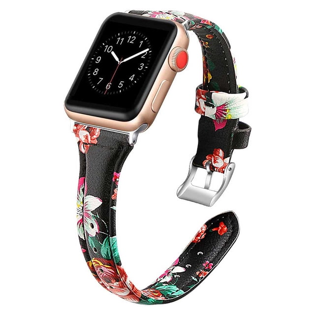 Correas de cuero compatibles con Apple Watch 38 mm-40 mm / 42 mm-44 mm, correa de cuero de grano superior pulsera delgada y delgada para iWatch Series 5/4/3/2/1 Adepaton 2033273-26