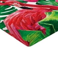 thumbnail image 2 of Ambesonne Flamingo Fitted Sheet, Retro Exotic Leaves, Twin XL Size, Pink Green, 2 of 3