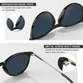 thumbnail image 6 of LINVO Round Polarized Black Blue Sunglasses for Women Men UV400 Vintage Retro Designer Style, 6 of 8