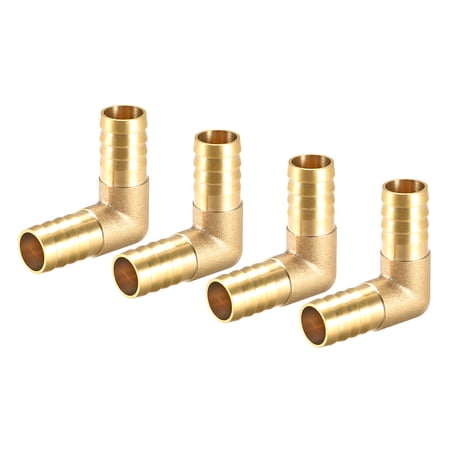 14mm Barb Brass Hose Fitting 90 Degree Elbow Pipe Connector Coupler Tubing Adapter 4 pcs