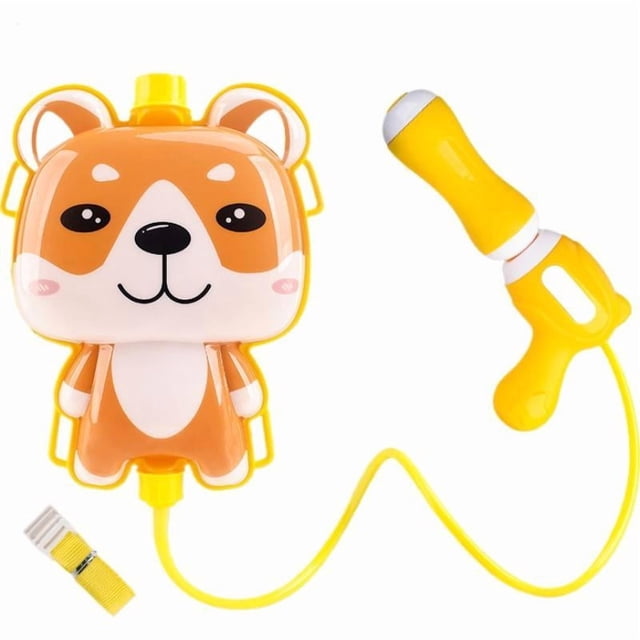 Kids Water Backpack Gun with 1000ml Large Capacity - Cute Cartoon Animal Water Blaster Toy (Panda/Frog/Pig/Husky) for Outdoor Summer Play & Parent-Child Activities (Size 8.66 Inch)