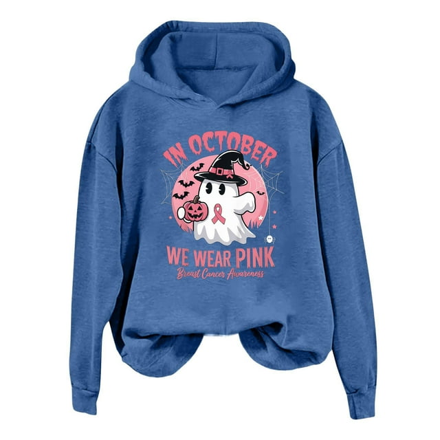WEAIXIMIUNG Sweat-Shirt Maman Grande Taille 5TG Chemises Cancer Femmes en Octobre Sweat à Capuche