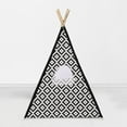 thumbnail image 5 of Bacati - Aztec Love Teepee Tent for Kids/Toddlers, 100% Cotton Breathable Percale Fabric Cover, Black, 5 of 11