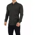 thumbnail image 3 of Camisa Slim Fit Hombre Manga Larga Casual Cuello Mao Lisa, 3 of 6