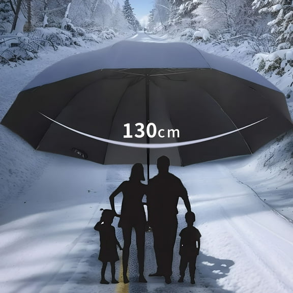GASTROPOD 130CM Oversized Folding Umbrella Windproof and Waterproof Large Sun and Rain Umbrella for Travel and Family Use