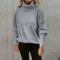 thumbnail image 1 of REDHOTYPE Ladies Sweater Knit Pullover Loose Blouse High Neck Plus Size Sweater, 1 of 1