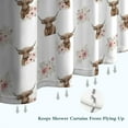 thumbnail image 6 of White Highland Cow Flower Pattern Shower Curtain 72"x84" ,Bathroom Decorative Shower Curtains Set with 12 Hooks,Modern Waterproof Washable Shower Curtain, 6 of 6