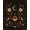 Black, Pattern 1, variant on ODIKA 8'x10' Washable Area Rug Black Gold Celestial Garden and Moon Motifs Elegant Floral Astronomical Design for King Size Bedroom Under Bed, Master Suite, Non-Shedding, Easy Care
