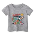 thumbnail image 3 of School Uniform Tshirts Children Alphabet Print Crewneck T Shirt Short Sleeve Wear Girls T Shirts Grey 1-2 Years, 3 of 4