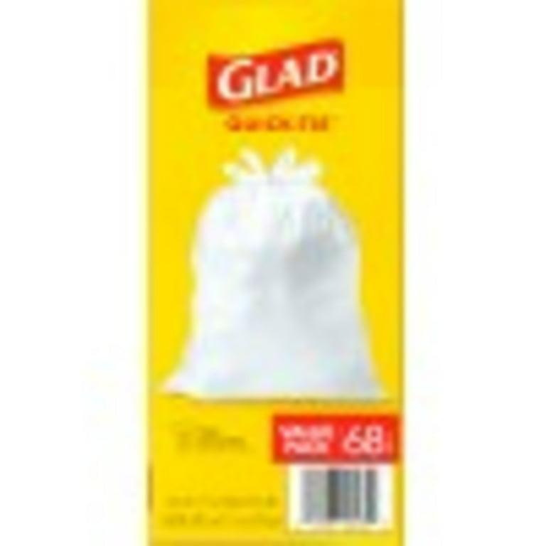 Glad® Tall Kitchen Quick-Tie Bags, 13 gal, 0.66 mil, 23.75 x 28, White,  200/Box