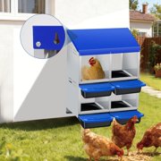 Nesting Boxes for Chickens, 4 Holes Chicken Nesting Box with Removable Tray, Easy Egg Collection, Roll Away Nesting Box for Hens, Chicken Co-op, Double Layer