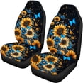 thumbnail image 5 of Pzuqiu Car Seat Covers Full Set, Compatible with Van Seats Car Seats, Car Seat Covers Sets for Most Sedans Trucks Stretchy, Butterfly Sunflowers, 5 of 10