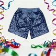 thumbnail image 5 of ITSAME Casual Shorts for Girls, Loose Fit Bow Sequin Elastic Waist Fashion Festival Dance Shorts Dark Blue 7-8T, 5 of 6