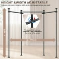thumbnail image 5 of IHOMEPARK Room Divider Curtain Rods No Drilling Ceiling to Floor, Adjustable Heavy Duty Tension Rod for Room Separation Bedroom Rental，28-171inch(W) 4-10ft(H)（Matte Black）, 5 of 7