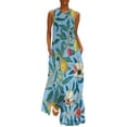thumbnail image 2 of Fruit Print Dress Green Leaves Kawaii Maxi Dress Street Fashion Casual Long Dresses Womens Sleeveless Custom Big Size Vestidos, 2 of 7