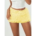 thumbnail image 3 of Rdhnmea Women's Summer Ruffled Frilly Shorts, Multi-Layer Mesh Short Pants, 3 of 9