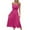 Hot Pink, variant on Timegard Summer Dresses for Women Scoop Neck Ruched Elastic Waist Split Sleeveless Casual Camis Dresses