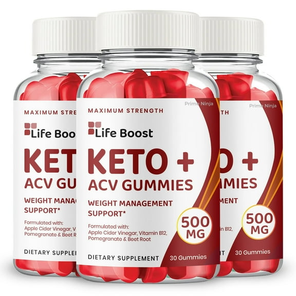 Life Boost Keto ACV Gummies, Powerful Formula, Maximum Strength (3 Pack)